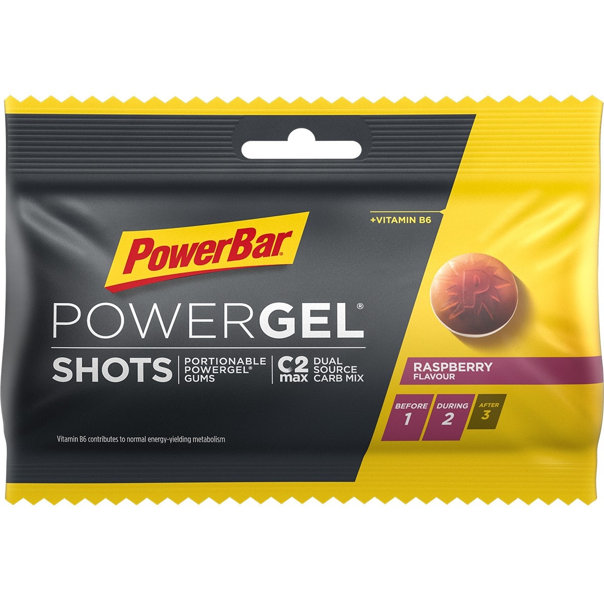 5: PowerBar PowerGel shots - Vingummi - Raspberry